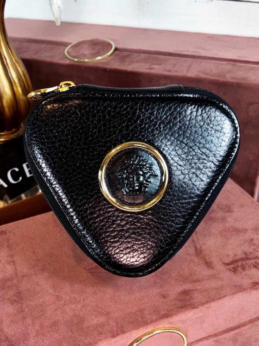 Gianni Versace Black Leather Medusa Jewelry Case - Picture 2 of 13